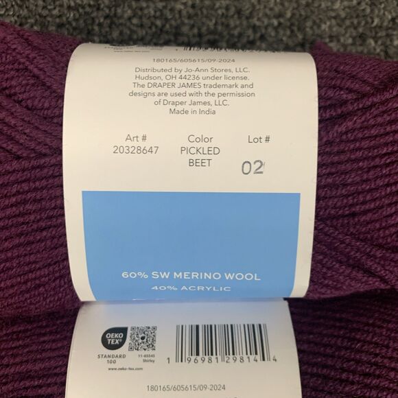 Lot Of 3 Draper James Cozy Wool Pickled Beet Merino Wool & Acrylic Yarn New - Picture 5 of 5